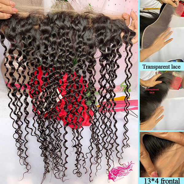 Csqueen 9A Exotic Wave 13*4 Transparent Lace Frontal Free Part 100% Unprocessed Hair